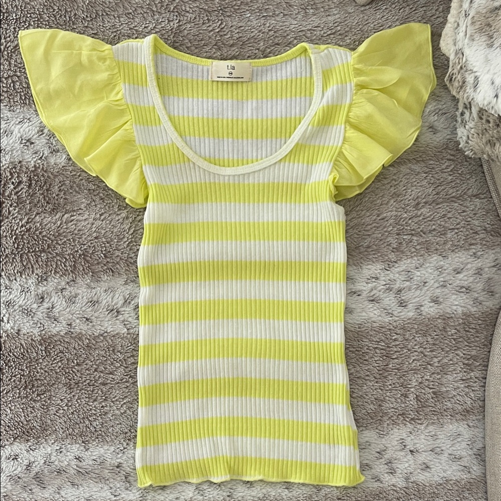 Anthropologie t.la Yellow and White Striped Blouse